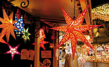Decorations in Düsseldorf at Christmas, Germany Decorations in Düsseldorf at Christmas, Germany